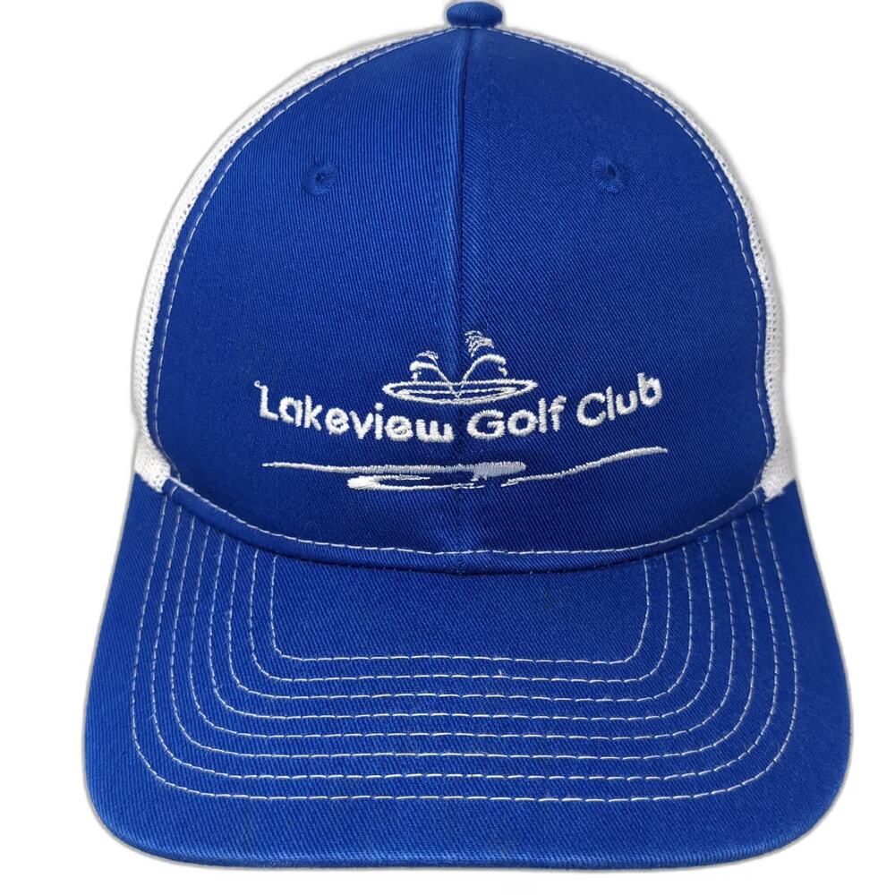 Port Authority Trucker Hat Blue One Size Lakeview Golf Club Mesh Snapback Golf